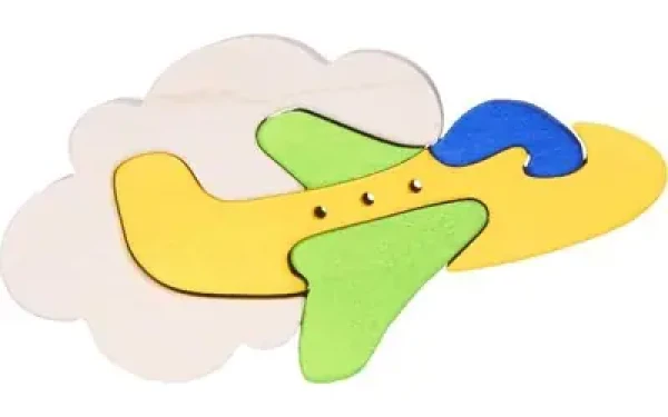 Fauna Drevené vkladacie puzzle z masívu malé lietadlo