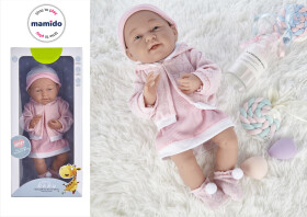 Mamido Mamido Bábika v ružových šatách s čiapočkou 35 cm MT1102