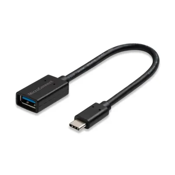 MicroConnect kábel USB C (M) - USB3.0 A (F) 0.2m čierna / 5000Mbit/s (USB3.1CAF02BH)