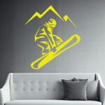 Veselá Stena Samolepka Snowboardista Farba: černá, Veľkosť: 100 x 114 cm