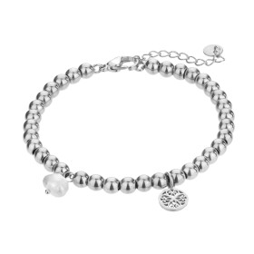 Marc Malone Oceľový korálkový náramok Layla Silver Bracelet MCB23015S