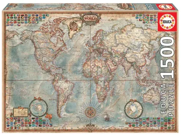 Educa Puzzle Stará politická mapa sveta /1500 dielikov/ od 14 rokov