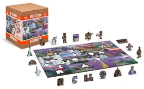 Wooden City Drevené puzzle Levanduľové Francúzsko 2v1