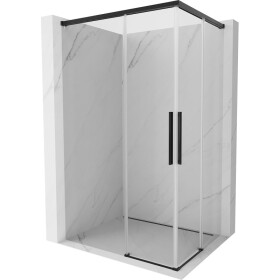 MEXEN/S - Rox Duo sprchovací kút posuvný 120 x 85, transparent, čierna 8C2D-120-085-70-00