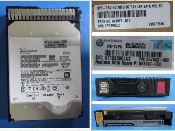 HP HD 10TB 6G 7.2K LFF SATA MDL