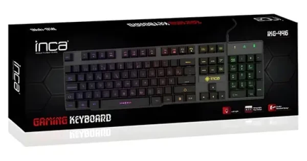 INCA IKG-446 čierna / Herná klávesnica / Mechanická / RGB podsvietenie / USB / 1,5 m (IKG-446)