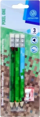 ASTRA Trojhranná ceruzka HB Pixel One 3ks s strúhadlom (158535)