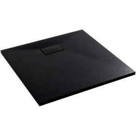 CERANO - Sprchová vanička čtvercová Gusto - SMC/minerální kompozit - strukturovaná černá matná - 80x80x3 CER-414563