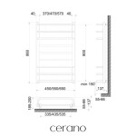 CERANO - Elektrický sušiak uterákov Ricardo, s displejom - 158 W -čierna matná - 860x550 mm LIV-ED-9-55