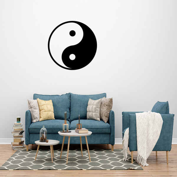 Veselá Stena Samolepka Jin Jang Farba: černá, Veľkosť: 100 x 100 cm