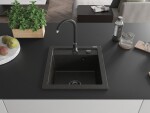 MEXEN/S MEXEN/S - Vito Vito granitový drez 1-miska 520x490 mm, čierna / zlatá metalik, + čierny sifón 6503521000-75-B
