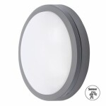 Solight WO781-GM LED vonkajšie osvetlenie so senzorom Siena sivá / 20W / 1500lm / 4000K / IP54 / 23cm (8592718030483)