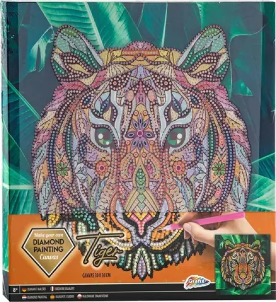 GRAFIX Diamantové maľovanie na ráme Tiger 30x30 cm