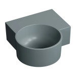 OMNIRES - OVO M+ umývadlo na dosku/závesné - pravé, 33 x 34 cm, ash grey mat; OVO335UWPAG