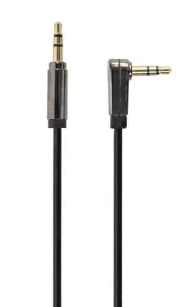 Gembird 3.5 mm stereo audio kábel 1.8m čierna / 1x 3.5 mm jack rovný (M) / 1x 3.5 mm jack pravouhlý (M) (CCAP-444L-6)