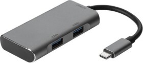 Deltaco USB hub DELTACO USB-C ha - 2x USB-C ho and 2x USB-A ho, 10 Gb / s, gray / USBC-HUB201