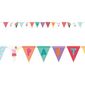 Girlanda happy birthday, prasiatko Pepa 330 cm - Amscan - Amscan