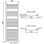 MEXEN - Helios vykurovací rebrík/radiátor 1800 x 600 mm, 786 W, zlatá W103-1800-600-00-50