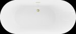 MEXEN/S - Roxy voľne stojaca vaňa 180 x 85, biela, sifón a prepad zlatá kartáčovaná 51201808500-55