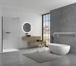 CERANO - Sprchová zástena Walk-in Onyx Round Ľ/P - 8 mm - okrúhla vzpera - čierna matná, ryhované sklo - 120x200 CER-8050BD306