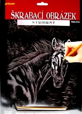 ARTLOVER Škrabací obrázok strieborný Kôň