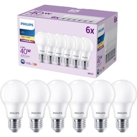 Philips LED 9290035402 LED En.trieda 2021 F (A - G) E27 klasická žiarovka 4.9 W = 40 W teplá biela (Ø x d) 60 mm x 107 mm 6 ks; 9290035402