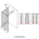 CERANO - Sprchová zástena Walk-in Onyx Corner Round Ľ/P - 8 mm - okrúhla vzpera - čierna matná, bronzové sklo - 140x130x200 CER-688639
