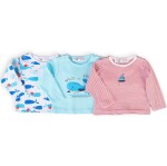 Tričko dojčenské s dlhým rukávom 3pack, Minoti, Ship 8, chlapec - 62/68 | 3-6m