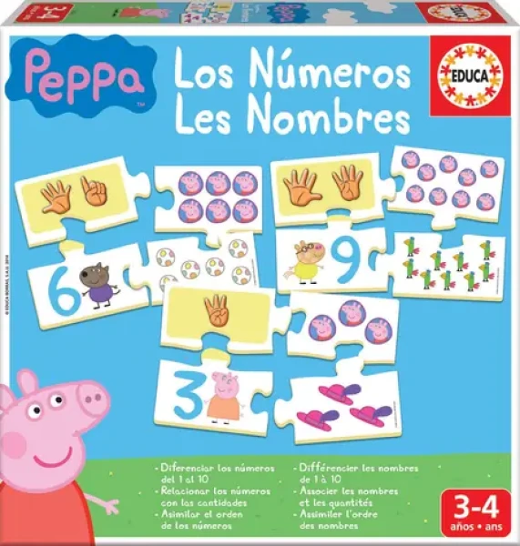 Educa Puzzle Prasiatko Peppa: Počítanie