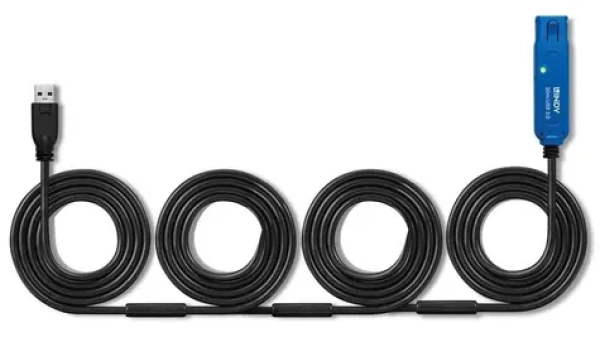 Lindy USB 3.0 aktívna predlžka Pro 30 m čierna / Predlžovací kábel / USB-A - USB-A / 5 Gbit/s (43362)