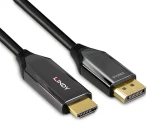 Lindy 40931 čierna / Adaptér DisplayPort - HDMI / 2 m / 8K 60Hz / HDR / Aktívne (40931)