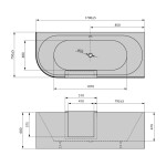 POLYSAN - PORTAS R asymetrická vaňa s dvierkami, 170x75x60cm, biela 75541