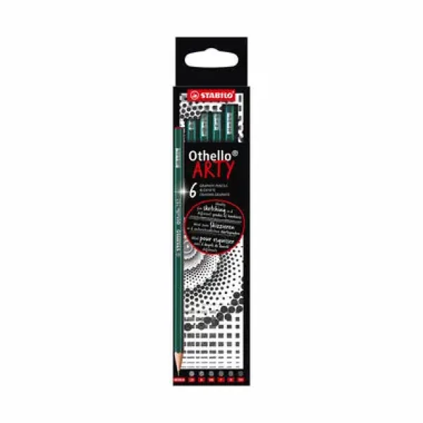 STABILO® Othello - ARTY - 6 ks sada - Mix stupňov tvrdosti 1x 2B, B, HB, F, H, 2H (282/6-21-3-20)