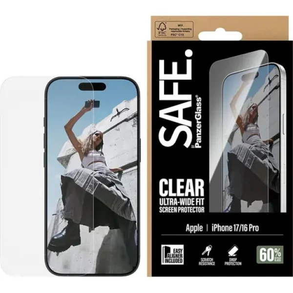 PanzerGlass SAFE Apple iPhone 17/16 Pro s inštalačným rámčekom (SA60858)