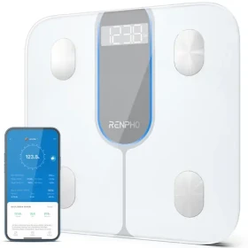 Renpho Elis 1C biela / Múdra váha / Bluetooth / do 180 kg / tvrdené sklo (PEU-R-A033-W)