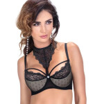 Dámska polopriliehavá push-up podprsenka Black with Body - Pink 75C černá