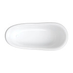 OMNIRES - ATENA COMFORT M+ voľne stojaca vaňa, 168 x 76 cm, biely/čierny lesk ATENA168BCP