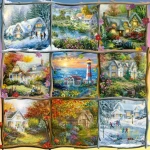 ALIPSON Štvorcové puzzle Koláž štyroch ročných období