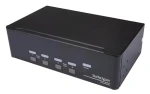 StarTech 4-portový Dual-Monitor KVM čierna / KVM prepínač / DisplayPort / 4K 60Hz / USB Hub (SV431DPDDUA2)