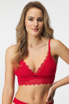 Podprsenka HUGO Triangle Lace Red vystužená Bralette