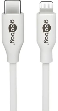 Goobay 39448 biela / Nabíjací a synchronizačný kábel / Lightning - USB-C / 2 m (39448)