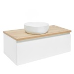 Kúpeľňová skrinka s krycou doskou SAT B-WAY 99x30x45 cm biela lesk BWAY100WDOAK BWAY100WDOAK