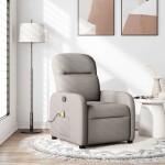 VidaXL vidaXL Rozkładany fotel masujący, taupe, obity tkaniną