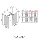 CERANO - Sprchová zástena Walk-in Onyx TL/P - 8 mm - hranatá vzpera - čierna matná, transparentné sklo - 120x40x200 CER-8050BD71994