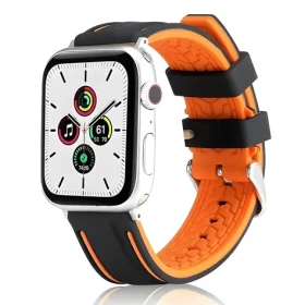 Beline SOLID Silicone oranžovo-čierna / Opasok pre Apple Watch / 38/40/41mm / silikónový