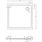 MEXEN - Flow Sprchová vanička štvorcová slim 85 x 85, čierna mat 46S708585