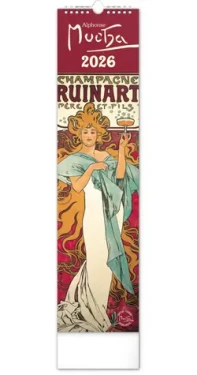 NOTIQUE Nástenný kalendár Alfons Mucha 2026 / 12 x 48 cm (PGN-35756-L)