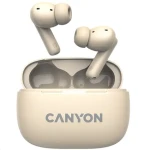 Canyon TWS-10 OnGo béžové / slúchadlá s mikrofónom / BT 5.3 / IPX5 / nabíjacie púzdro 500mAh (CNS-TWS10BG)