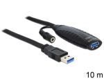 DeLock 83415 čierna / Predlžovací kábel USB / USB 3.2 Gen 1 / A samec - A samica / aktívna / 10 m (83415)