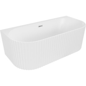 MEXEN/S - Sella voľne stojaca vaňa nástenná reliéf 150 x 75, biela mat, sifón a prepad chróm 52711507501-01